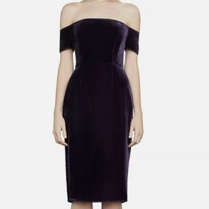 BCBG Max Azria Kerry Velvet Off Shoulder Plum Dress size 2